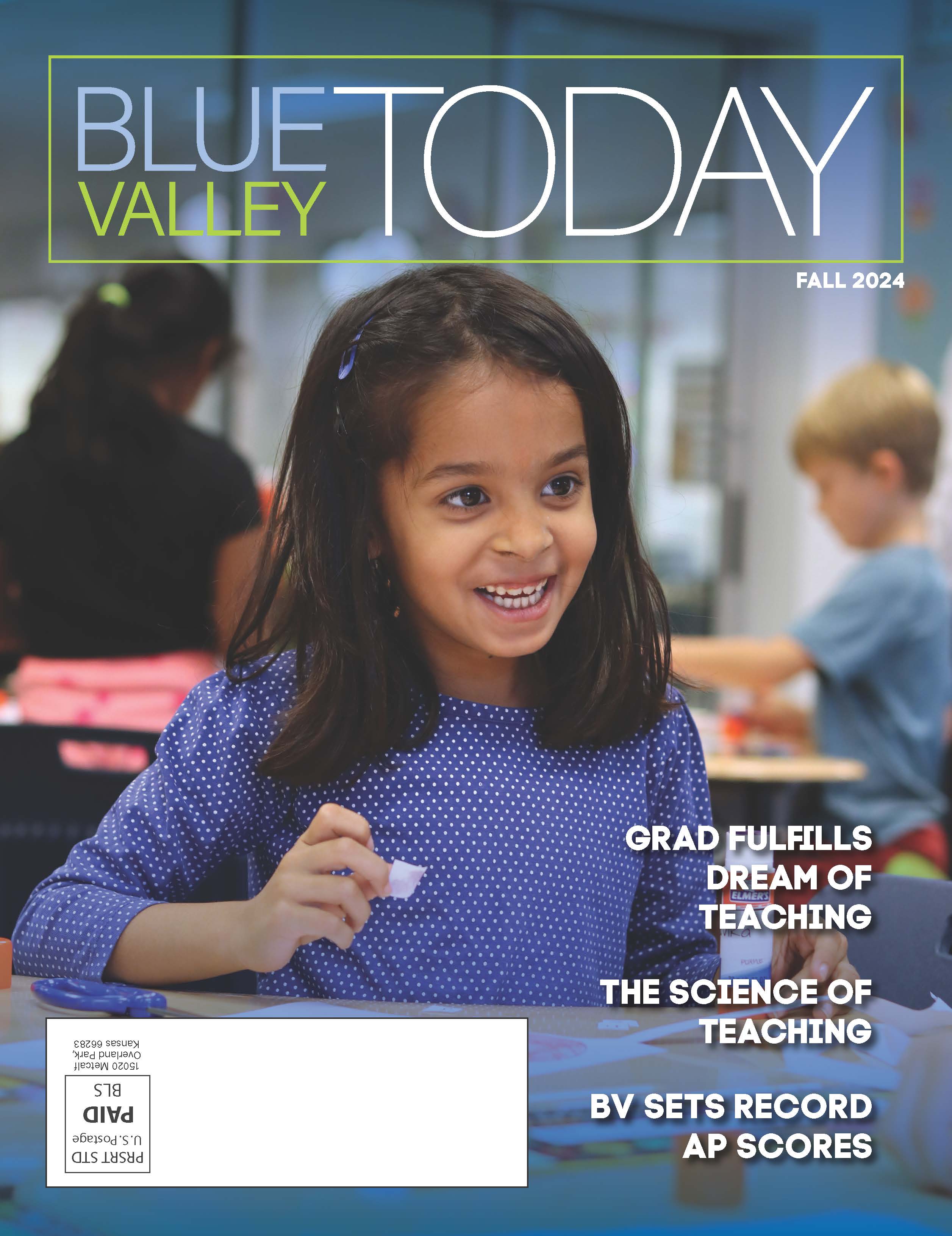 Cover of Fall BV Today with young female student smiling working on project